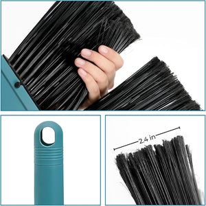 Long Stiff Bristle Brooms for Sweeping Indoors, Angle Brooms with 58" Long Handles Heavy Duty Soft Bristle Brooms, Kitchen Brooms for Shop Office Lobby