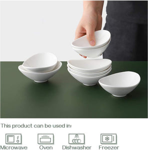 Ceramic Dip Bowls, 3 Oz 8 Pack White Dipping Bowls, Mini Serving Bowls for Side Dishes, Sushi Soy Sauce Dish, Gravy Boat Porcelain Dipping Sauce Cups for BBQ and Party Dinner
