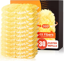 Load image into Gallery viewer, 30 Count Heavy Duty Duster Refills for Swiffer Duster, Multisurface 360° Larger Size Dusters with 4X Microfibers, Unscented Disposable Dusters for Cleaning Home, Blinds, Fans, Corners (Only Duster)
