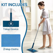 Load image into Gallery viewer, Sweeper Mop Kit Compatible with Swiffer Pads, Small Flat Mop with 2 Reusable Mop Cloths for Hardwood Kitchen Bathroom Pet Hair