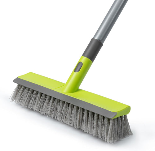 Floor Scrubber Brush, 2 in 1 Scrape and Stiff Bristle Deck Scrubber Brush for Cleaning Concrete, Patio, Garage, Kitchen, Carpet and Bathroom