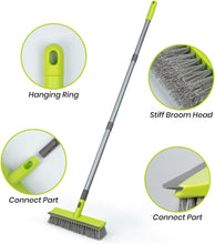 Load image into Gallery viewer, Floor Scrubber Brush, 2 in 1 Scrape and Stiff Bristle Deck Scrubber Brush for Cleaning Concrete, Patio, Garage, Kitchen, Carpet and Bathroom