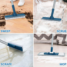 Load image into Gallery viewer, Collapsible Mop and Bucket Set with Scrub Mop and Brush, Tile Laminate Hardwood Floor Brush and Flat Mops for Floor Cleaning, Foldable Bucket with Washable Microfiber Mop(Blue)