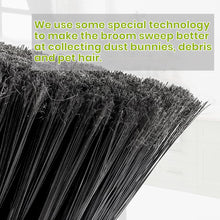Load image into Gallery viewer, Green Indoor Broom 54&quot; Long Handle House Broom for Floor Cleaning Sweeping Broom for Kitchen, Garage, Lobby, Patio and Garden