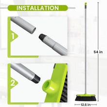 Load image into Gallery viewer, Green Indoor Broom 54&quot; Long Handle House Broom for Floor Cleaning Sweeping Broom for Kitchen, Garage, Lobby, Patio and Garden