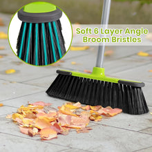Load image into Gallery viewer, Green Indoor Broom 54&quot; Long Handle House Broom for Floor Cleaning Sweeping Broom for Kitchen, Garage, Lobby, Patio and Garden