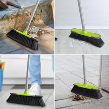 Load image into Gallery viewer, Green Indoor Broom 54&quot; Long Handle House Broom for Floor Cleaning Sweeping Broom for Kitchen, Garage, Lobby, Patio and Garden