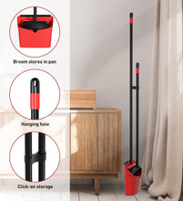 Load image into Gallery viewer, SONCAL Broom and Dustpan Set，Extendable 52&quot; Brooms for Sweeping Indoor Broom with Dustpan Combo Set for Home Kitchen Office Lobby Floor Standing Dust Pan-Red&amp;Black