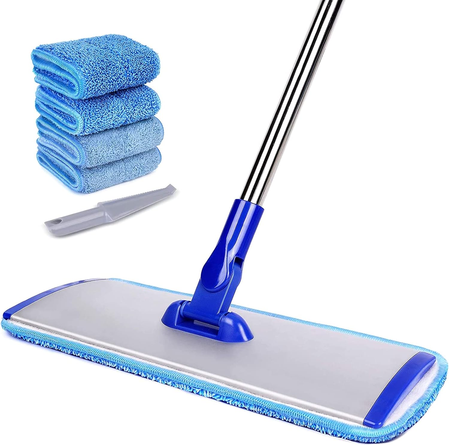 Microfiber Chenille Flip Mop - 180° Rotating Triangle Head, Adjustable Handle (54-90cm) For Hard Floors - View #9