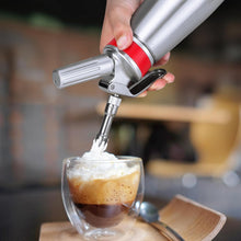 Load image into Gallery viewer, Whipped Cream Dispenser Professional Whip Cream Canister Whipped Cream Maker with 3 Decorating Stainless Nozzles (Aluminum)