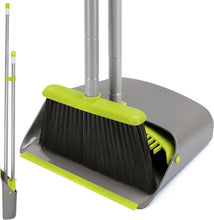 Load image into Gallery viewer, Broom and Dustpan Comb Set for Home, 52&quot; Long Handle Standing Dustpan for Home Room Kitchen Office Lobby Outdoor Floor Use
