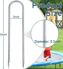 Load image into Gallery viewer, Trampoline Stakes, Trampoline Anchors High Wind 12inch Trampoline Ground Anchors Heavy Duty Ground Stakes Galvanized Steel Trampoline Accessories