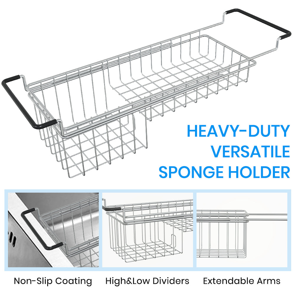  Reluen Sink Caddy Sponge Holder with Strap