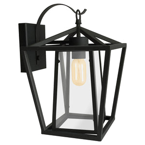 Farmhouse Semi Flush Mount Ceiling Light Fixture, E26 Base, Industrial Black Pendant Lamp Shade, Vintage Close to Ceiling Lighting for Kitchen Island Laundry Corridor Porch Foyer Hallway Entryway