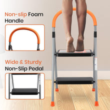 Load image into Gallery viewer, 2-Step Ladder, 330lbs Capacity Folding Metal Step Stool for Adults, Portable Step Ladder, Anti-Slip, Sturdy （New Color）