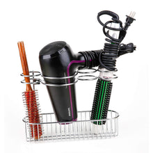 Load image into Gallery viewer, Hair Dryer Holder Shelf,Wall Mount &amp;Over Cabinet Door Hair Care &amp; Styling Tool, Hot Styling Tool Organizer Storage Organizer Rack for Hair Dryer, Flat Iron, Curling Wand, Hair Straighteners, Brushes