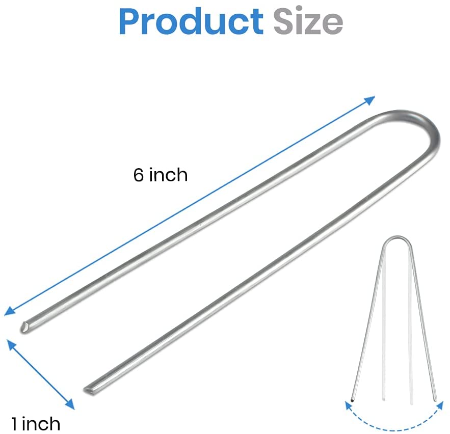 6 Inch Galvanized Garden Stakes Landscape Staples,Garden Staples Heavy ...