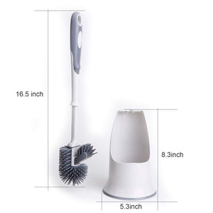 TreeLen Toilet Brush Set,Toilet Bowl Brush and Holder for Bathroom Toilet - White 2 PCS
