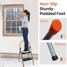 Load image into Gallery viewer, 2-Step Ladder, 330lbs Capacity Folding Metal Step Stool for Adults, Portable Step Ladder, Anti-Slip, Sturdy （New Color）