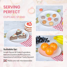 Load image into Gallery viewer, Cupcake Stand 3 Tiered Cake Dessert Fruit Cookies Appetizer Display Stand for Dessert Table Tiered Serving Tray Stand with 3 Melamine Plates 9 inch Width