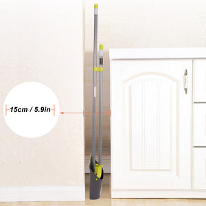 Broom and Dustpan＆Dust pan Set-Upright Broom and Dustpan Combo with Long Extendable Handle for Lobby Kitchen Room Floor Best Cleaning Supplies