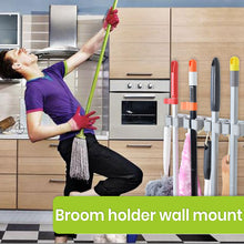 Load image into Gallery viewer, Broom and Mop Holder - 4 Position with 4 Hooks 15.7 in