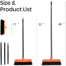 Load image into Gallery viewer, Push Broom Multi-Surface Outdoor Broom with Stiff Bristles for Sidewalk Driveway Yard Patio Decks Garage Cleaning