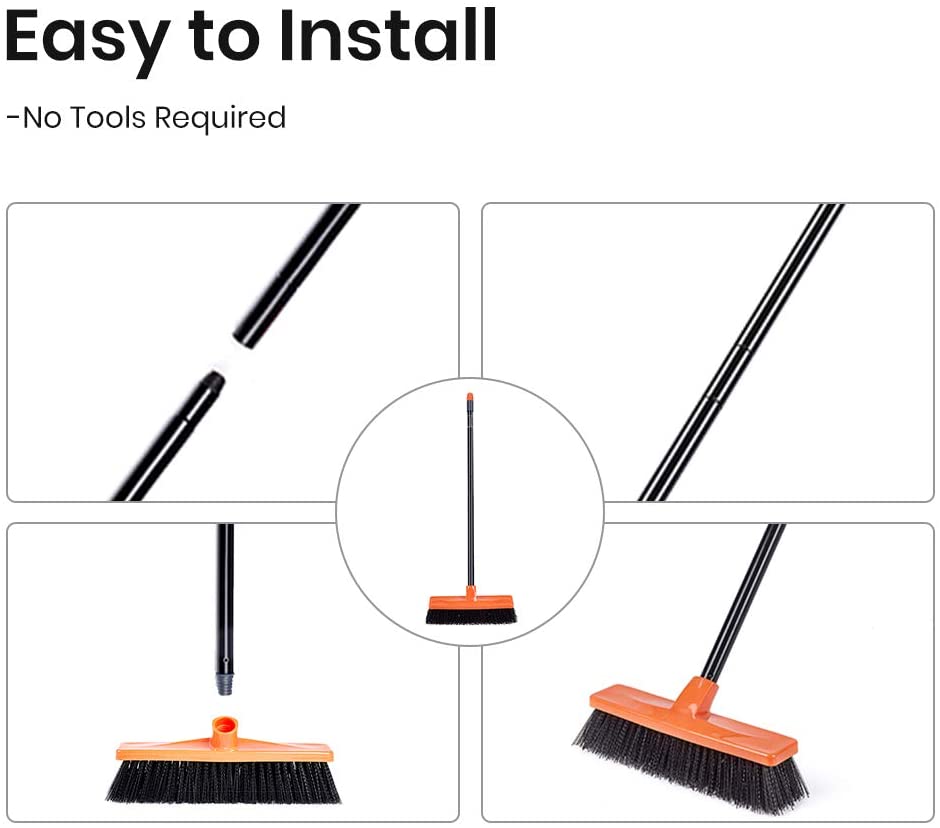 Push Broom Multi-Surface Outdoor Broom with Stiff Bristles for Sidewal –  TreeLen