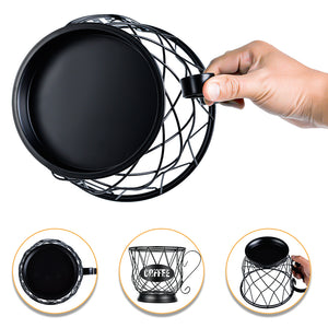 Coffee Pod Holder Mug Shape MultiUse K Cup Holder Kcup Storage Organizer for Counter Coffee Bar Black