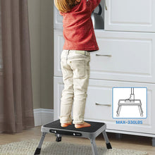 Load image into Gallery viewer, 1-Step 330lbs Capacity Folding Metal Step Stool, Portable Step Ladder, Non-Slip, Sturdy