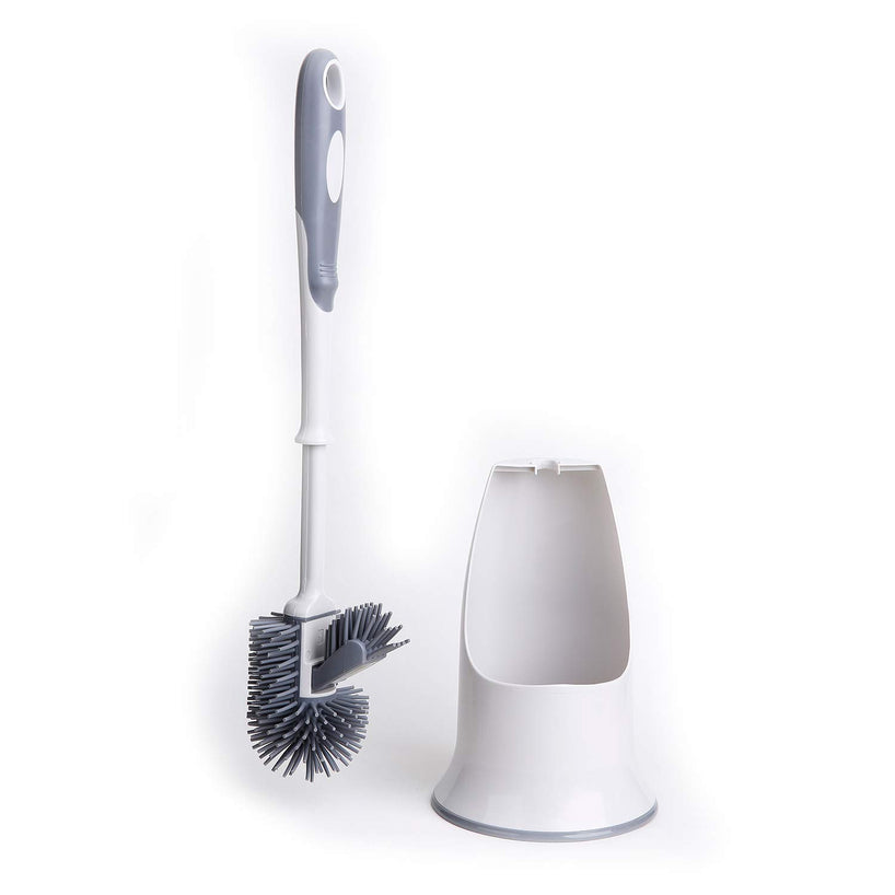 TreeLen Toilet Brush Set,Toilet Bowl Brush and Holder for Bathroom Toilet - White 2 PCS