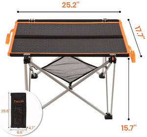 Folding Camping Table | Portable Solar Table with Storage Bag | Ultralight Folding Table for Outdoor, Picnic, Beach, BBQ, Hiking, Backpacking