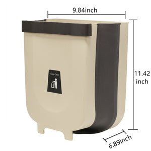 Trash Can 2.3Gallon for Kitchen Bathroom Outdoor - Brown Khaki