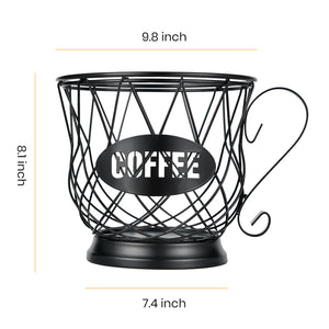 Coffee Pod Holder Mug Shape MultiUse K Cup Holder Kcup Storage Organizer for Counter Coffee Bar Black