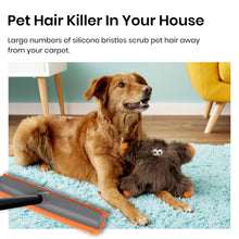 Load image into Gallery viewer, Rubber Broom Pet Hair Broom with Squeege Push Broom Carpet Rake