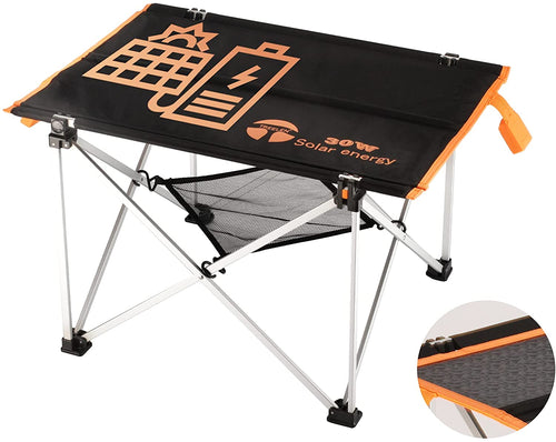 Folding Camping Table | Portable Solar Table with Storage Bag | Ultralight Folding Table for Outdoor, Picnic, Beach, BBQ, Hiking, Backpacking