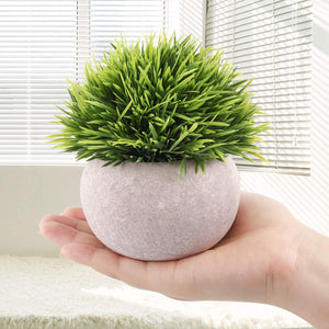 4 Packs Artificial Mini Potted Plants Plastic Faux Topiary Shrubs Fake Plants for Bathroom Home Office Desk Decorations