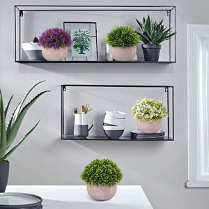 4 Packs Artificial Mini Potted Plants Plastic Faux Topiary Shrubs Fake Plants for Room Office Desk Decoration
