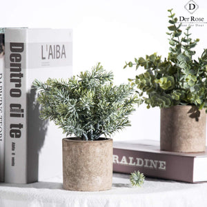 3 Pack Mini Potted Fake Plants Artificial Plastic Eucalyptus Plants for Home Office Desk Room Decoration
