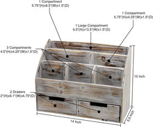 Load image into Gallery viewer, Executive Office Solutions Vintage Rustic Wooden Office Desk Organizer &amp; Mail Rack for Desktop, Tabletop, or Counter - Distressed Torched Wood-Store Supplies, Desk Accessories, Mail – Barnwood
