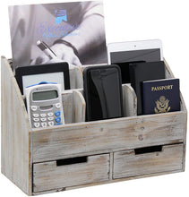 Load image into Gallery viewer, Executive Office Solutions Vintage Rustic Wooden Office Desk Organizer &amp; Mail Rack for Desktop, Tabletop, or Counter - Distressed Torched Wood-Store Supplies, Desk Accessories, Mail – Barnwood