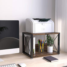 Load image into Gallery viewer, 2 Tier Desktop Storage Organizer Shelves, Vintage Office Desk Display Stand for Printers, Fax Machines, Copiers, Books and Office Supplies