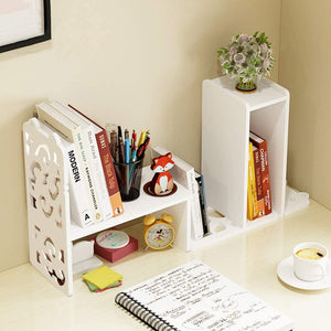 Small Bookshelf for Desktop Storage, Mini Narrow Desk White Versatility Organizers for Women, Kids, Men for Office Decor Accessories