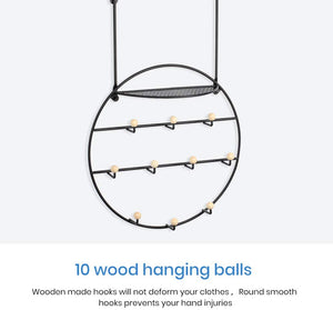 Over The Door Hooks, Durable Door Hanger with 10 Hooks,Towel Hook Rack Shirt,Belt,hat,Coat,Scarf Organizer in Living Room,Cloakroom