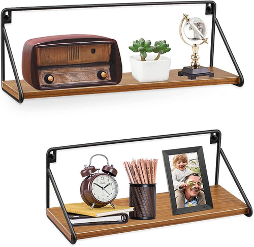 Floating Shelves Rustic Floating Shelves for Wall Bathroom Bedroom Kitchen Wall Mounted Wood Shelves Set of 2