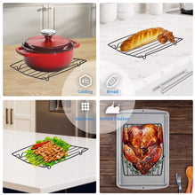 Load image into Gallery viewer, TreeLen Roasting Rack for Roasting Pan,Baking Rack for Cooking, Roasting, Cooling and Grilling,V Shape Non-Stick Wire Rack,10×8 inches Black