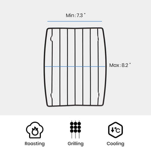 TreeLen Roasting Rack for Roasting Pan,Baking Rack for Cooking, Roasting, Cooling and Grilling,V Shape Non-Stick Wire Rack,10×8 inches Black