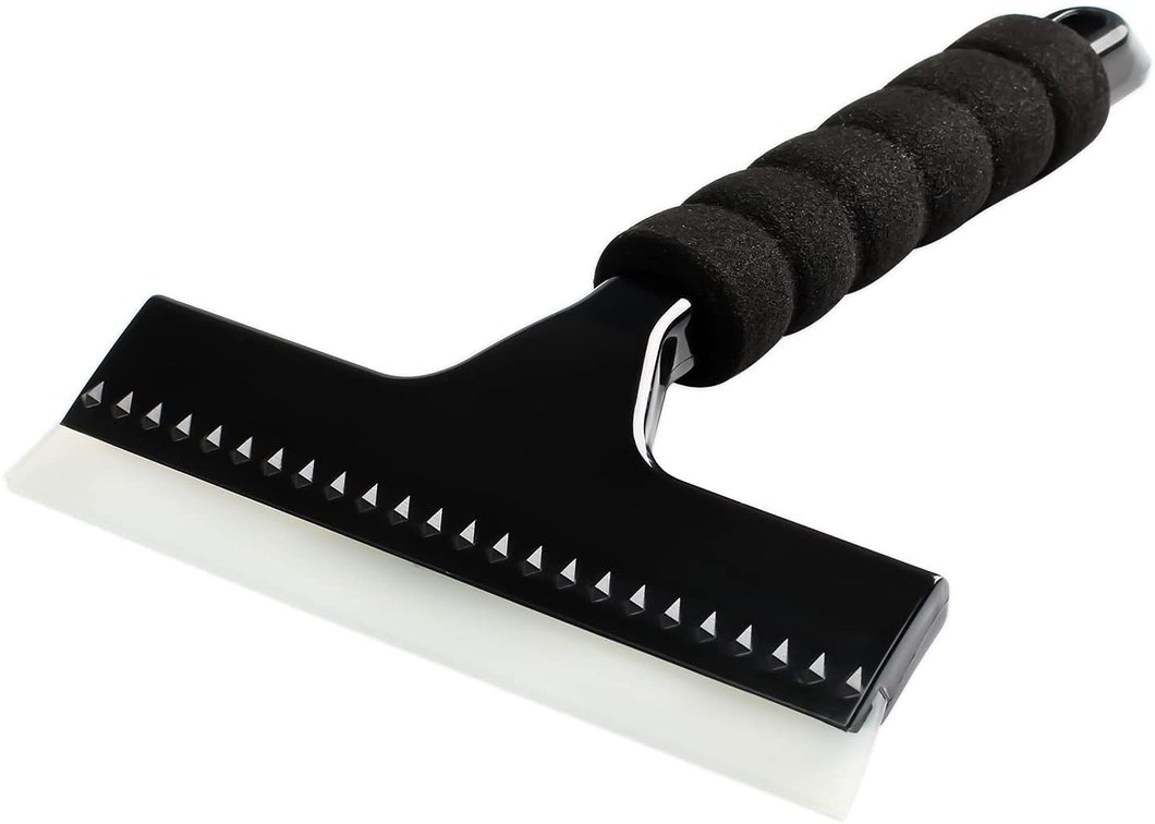 Shower Squeegee for Shower Doors,All Purpose Window Squeegee for Bathroom,Mirror,Windows and Car Glass,Sponge Handle Squeegee with Hanging Hole,Black