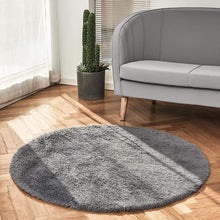 Load image into Gallery viewer, Machine Washable 4x4 Feet Round Area Rug for Bedroom, Dorm Room, Fluffy Soft Faux Fur Rugs Non-Slip Floor Carpet, Kids Nursery Modern Home Decor Grey