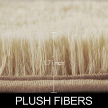 Load image into Gallery viewer, Beige Round Rug for Bedroom,Fluffy Circle Rug for Kids Room,Furry Carpet for Teen&#39;s Room,Shaggy Circular Rug for Nursery Room